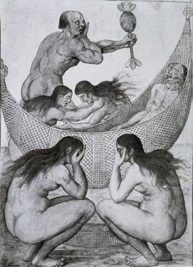 Detail of Indians of Brazil Mourning over a Dead Man by John White