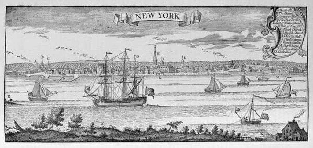 Detail of New York in 1732 by English School