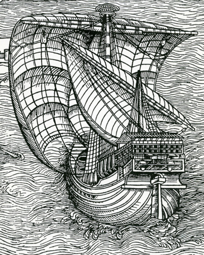 Detail of Ship of Columbus' Time by English School