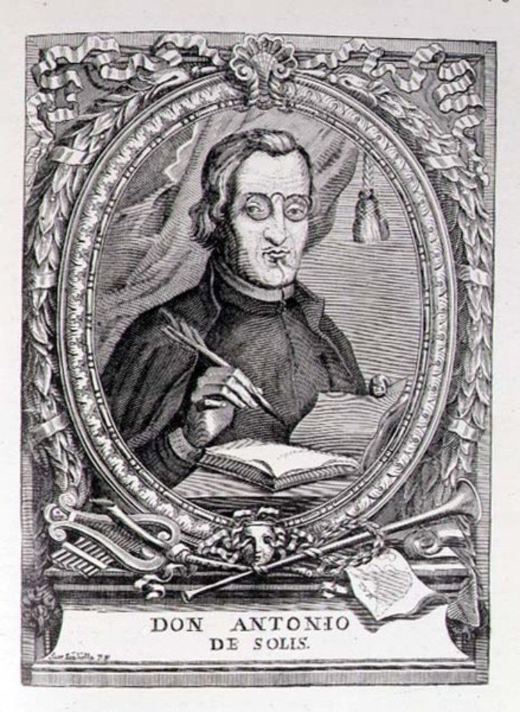 Detail of Portrait of Antonio de Solis y Rivadeneira from 'The Narrative and Critical History of America', edited by Justin Winsor, London, 1886 by English School