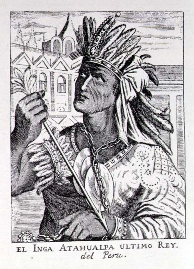 Detail of Portrait of the Last Inca Chief, Atahualpa by English School