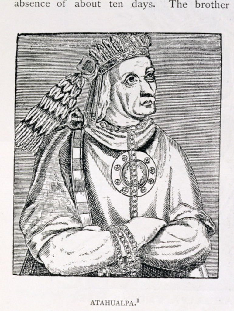 Detail of Portrait of the Last Inca Chief, Atahualpa by English School