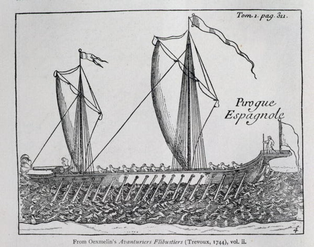 Detail of Spanish Ship, from Oexmelin's Buccaneer Adventurers, vol ii, Trevoux, 1744 by French School