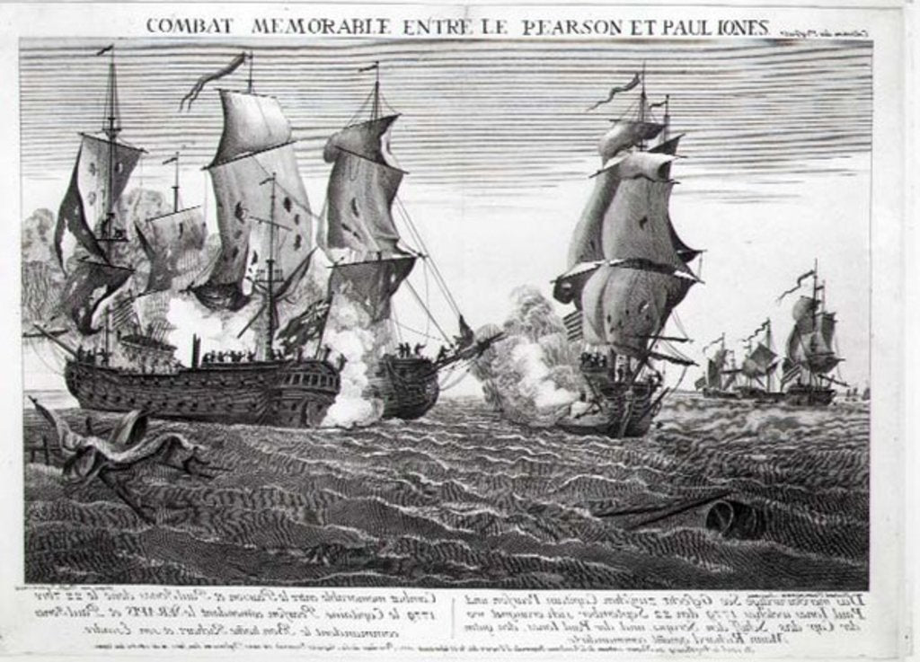 Detail of The Memorable Combat Between Captain Pearson, the Commander of 'The Serapis' and John Paul Jones, Commander of 'Le Bonhomme Richard', 22nd September 1779 by Richard (after) Paton