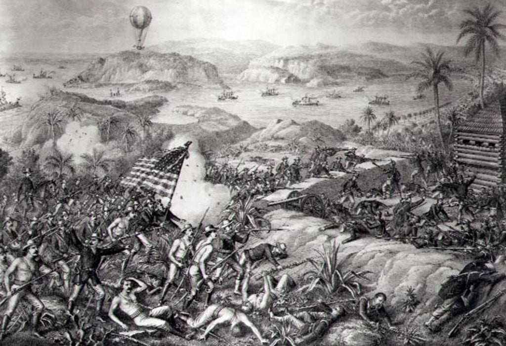 Detail of The Capture of El Caney, El Paso and Fortifications of Santiago, July 1898 by American School