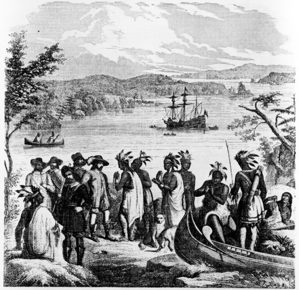 Detail of Henry Hudson Descending the Hudson River by American School