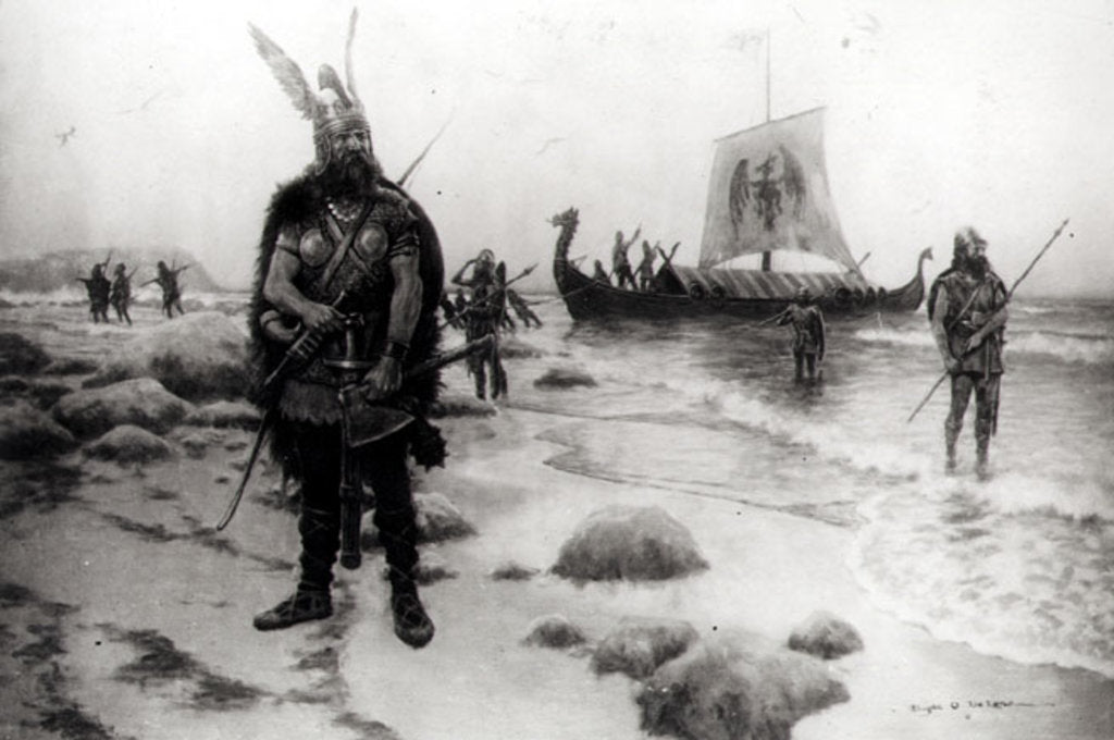 Detail of The Discovery of America by Leif Eriksson by American School