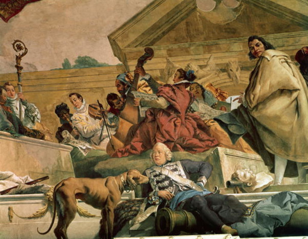 Detail of Europe, one of the Four Continents from the ceiling of the 'Treppenhaus', 1750-53 by Giovanni Battista Tiepolo