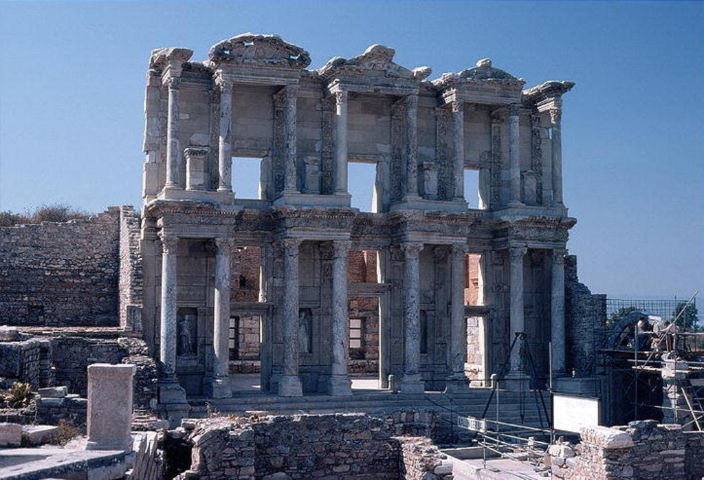 Detail of Celsus Library, built in AD 135 by Roman