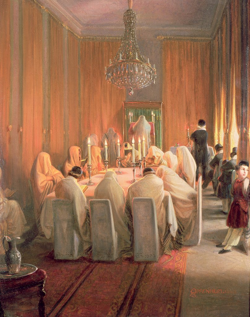 Detail of The Rothschild Family at Prayer by Moritz Daniel Oppenheim