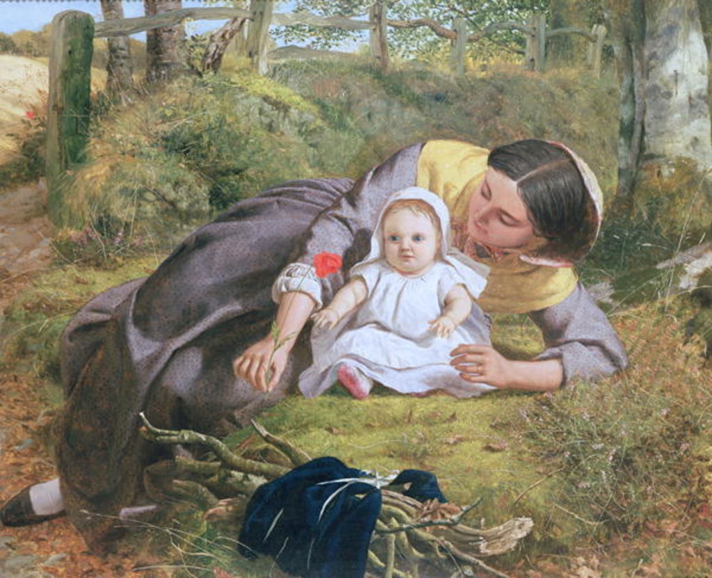 Detail of Mother and Child with a poppy by Frederick Richard Pickersgill