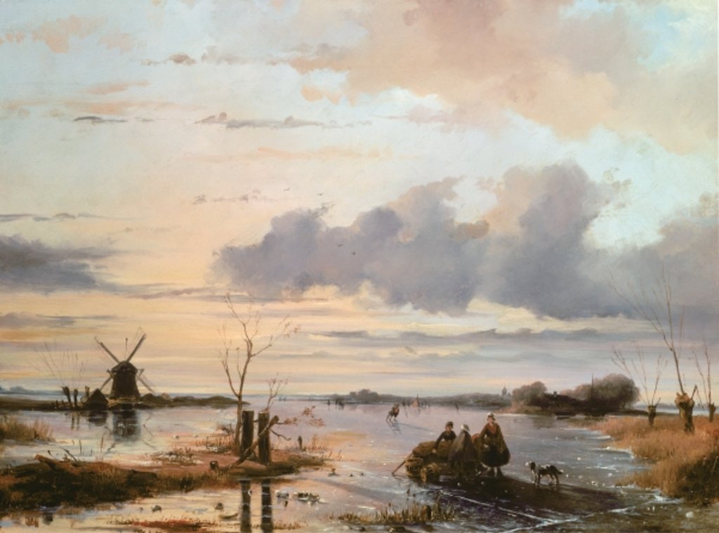 Detail of Late Winter in Holland by Nicholas Jan Roosenboom