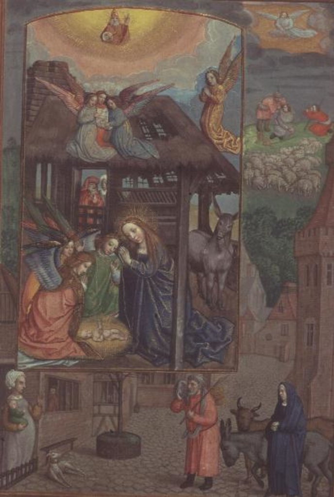 Detail of Codex Ser Nov 2844 Birth of Christ by Flemish School