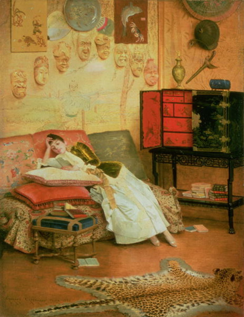 Detail of La Liseuse, c.1900 by Georges Croegaert