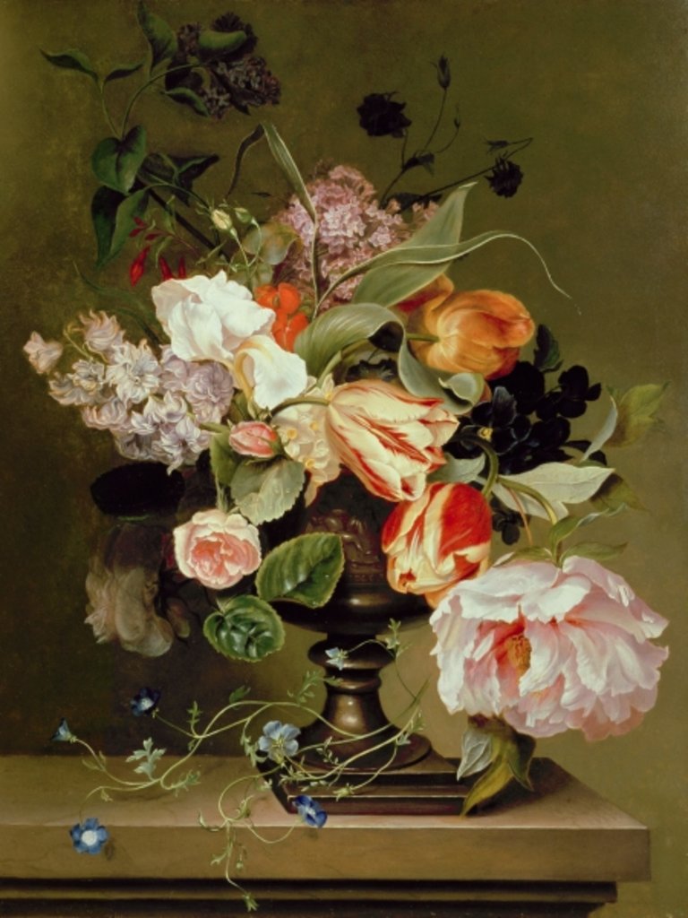 Detail of Still life with flowers by Marie Geertruida Snabille