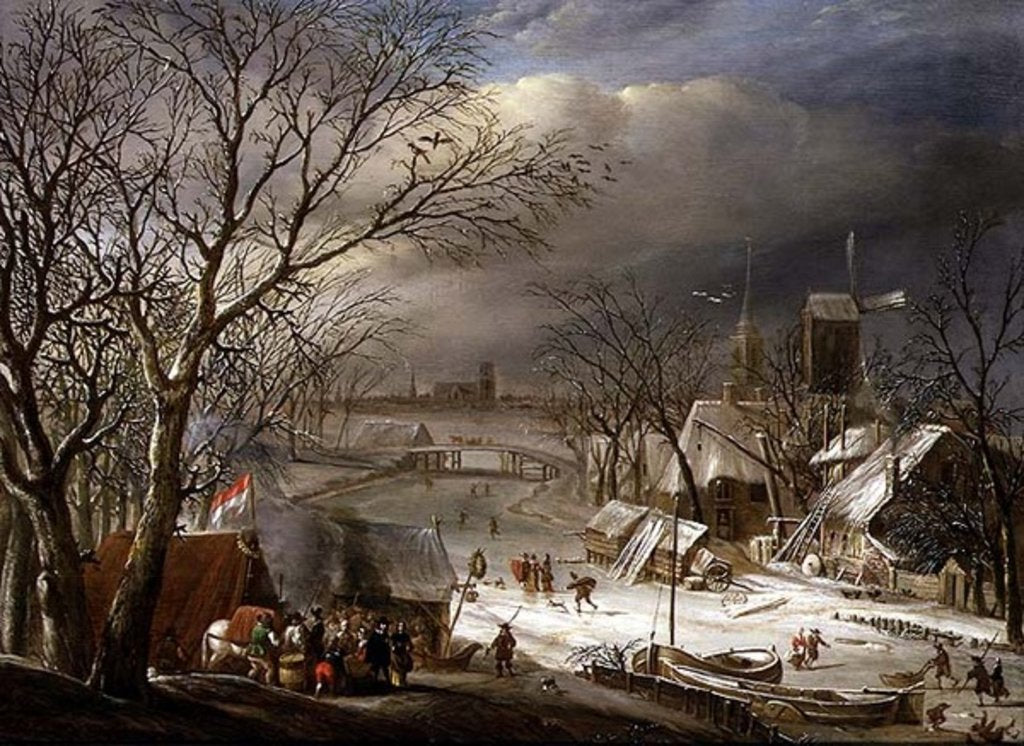 Detail of A Wedding Party by a Frozen River by Gerrit van Battem