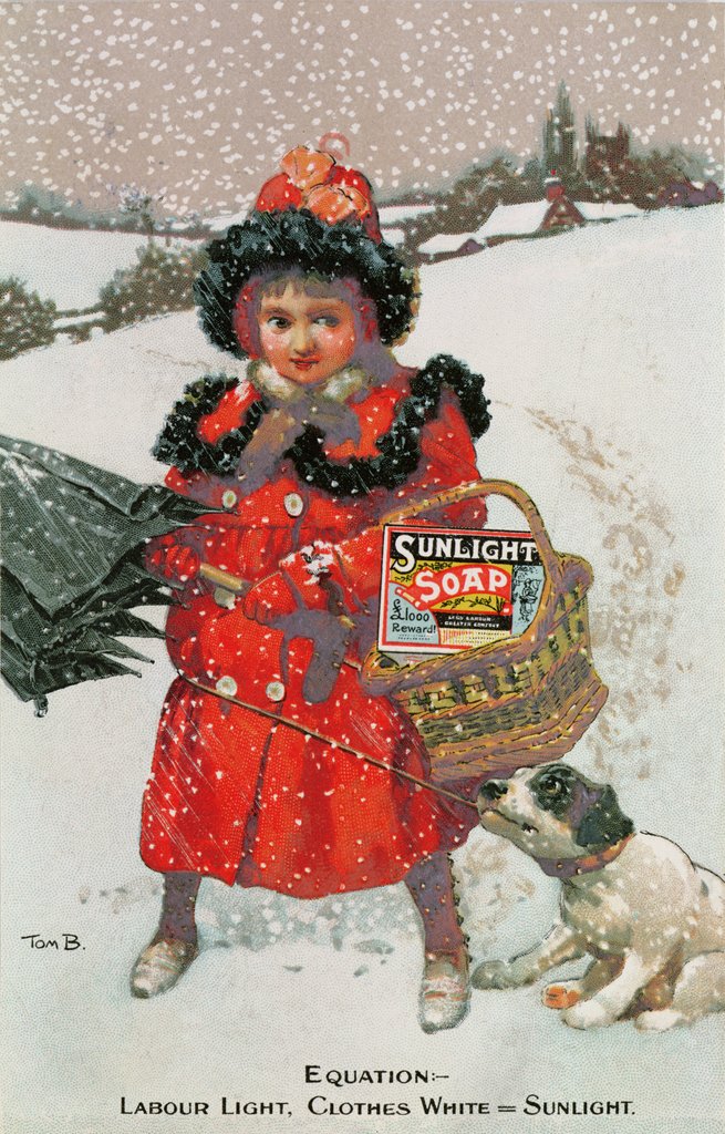 Detail of Equation - Labour Light, Clothes White = Sunlight Advertisement for Sunlight Soap by English School