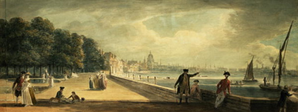 Detail of View of the City from the Terrace of Somerset House by Paul Sandby