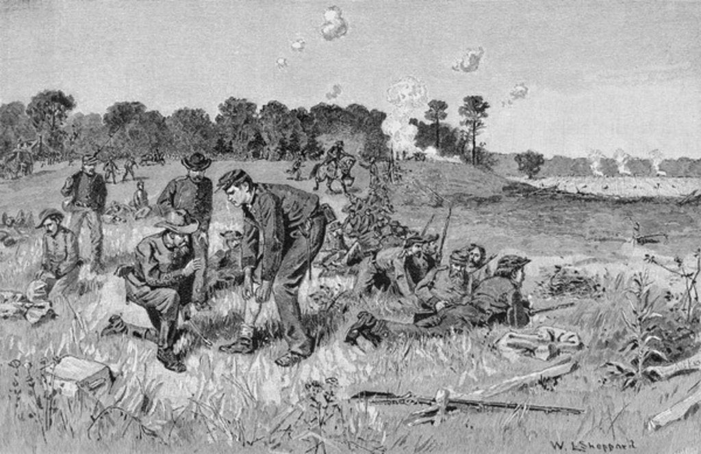 Detail of Confederate line waiting orders in the wilderness by William Ludlow Sheppard