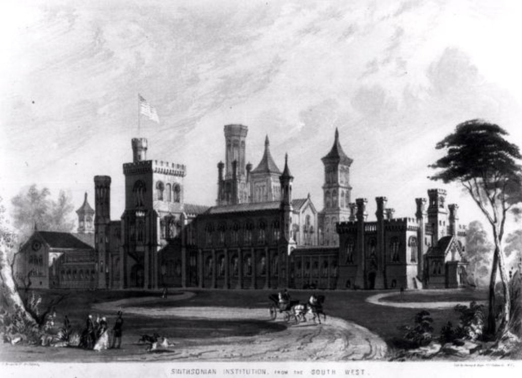 Detail of Smithsonian Institution from the South West by American School