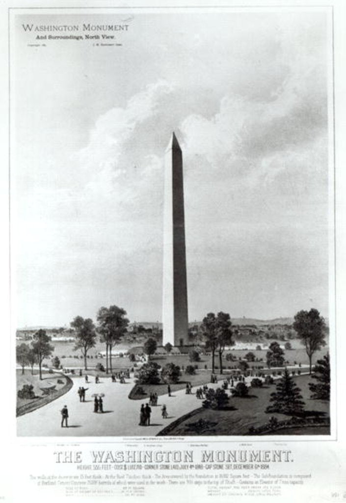 Detail of The Washington Monument and Surroundings, North View by American School