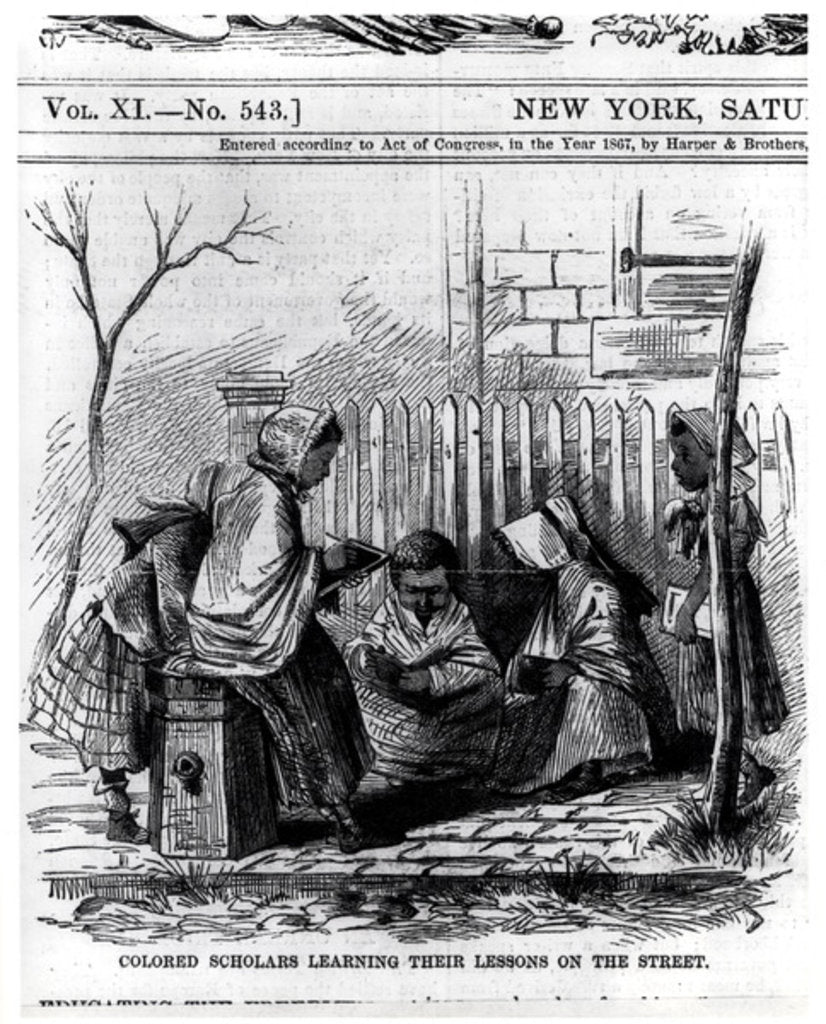 Detail of Colored Scholars Learning their Lessons on the Street by American School