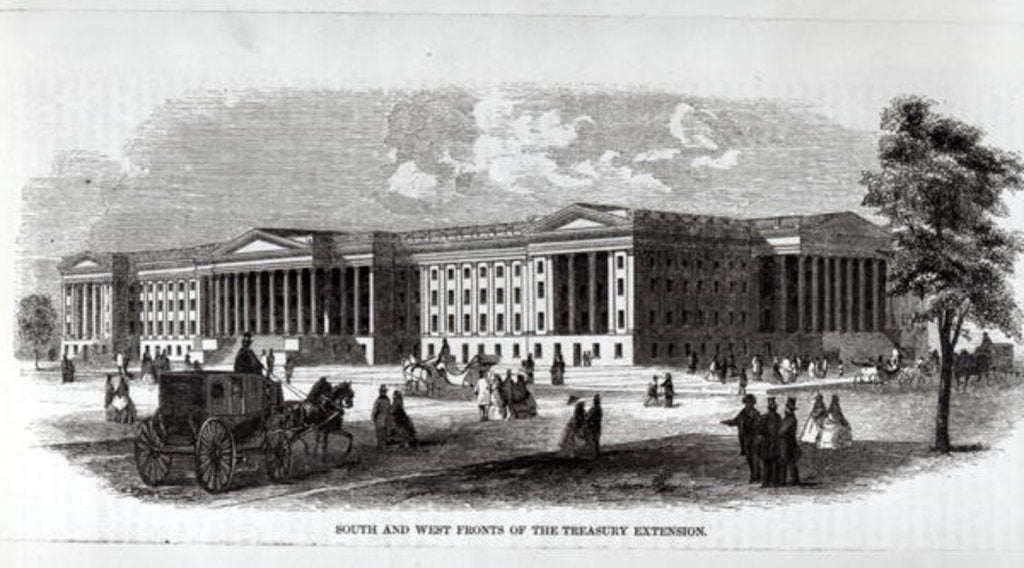 Detail of South and West Fronts of the Treasury Extension by American School