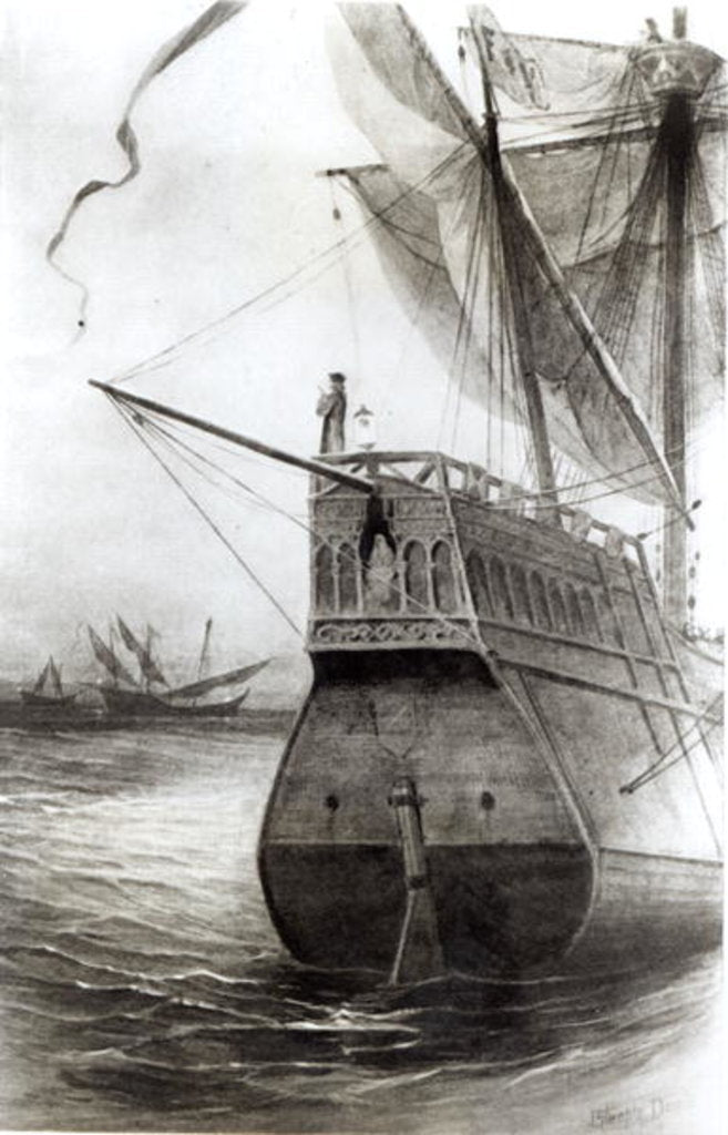 Detail of The Supreme Moment on the Evening of October 11th 1492 by J. Steeple Davis