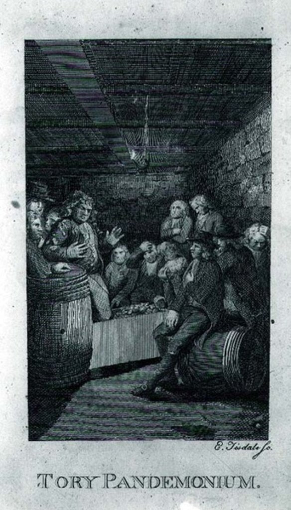 Detail of Tory Pandemonium, from John Trumbull's 'M'Fingal' by American School