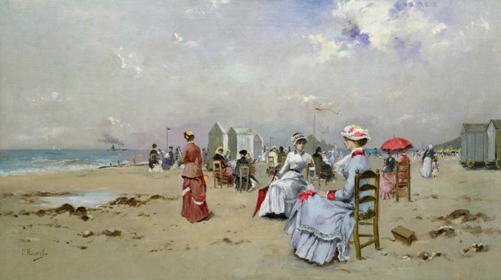Detail of La Plage de Trouville by Paul Rossert