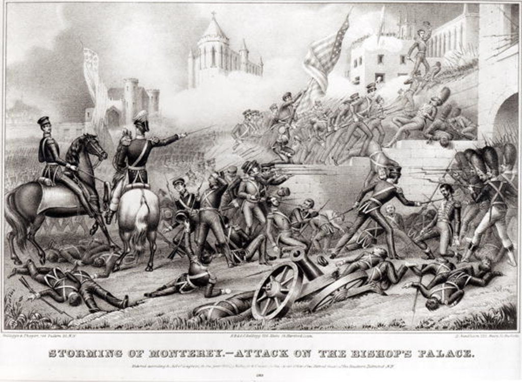 Detail of Storming of Monterey. Attack on the Bishop's Palace in 1846, 1847 by American School
