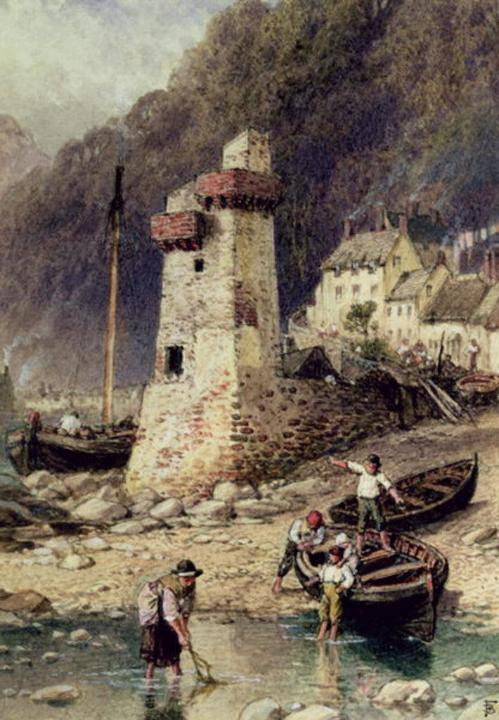Detail of Lynmouth, Devonshire by Myles Birket Foster