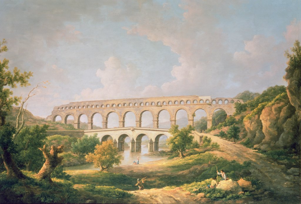 Detail of The Pont du Gard, Nimes by William Marlow