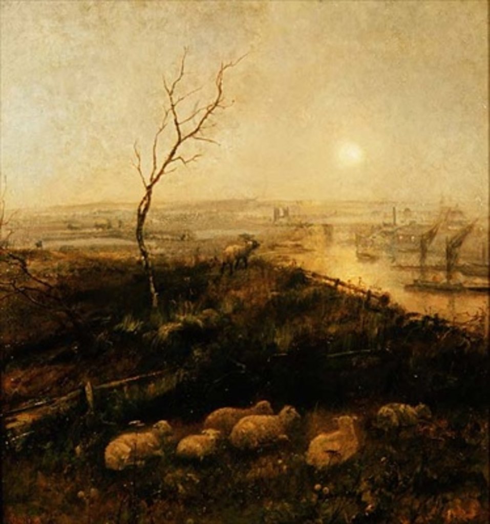 Detail of Strayed, a Moonlight Pastoral, 1878 by Cecil Gordon Lawson