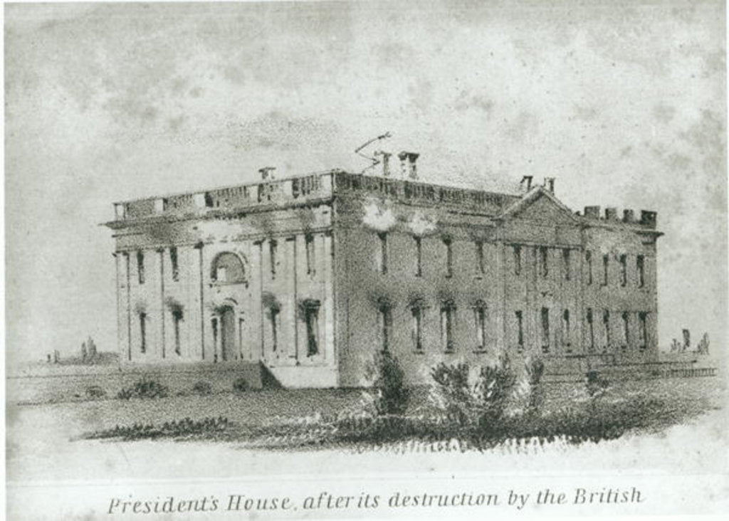 Detail of The President's House After its Destruction by the British, from Watterson's 'New Guide to Washington' by American School