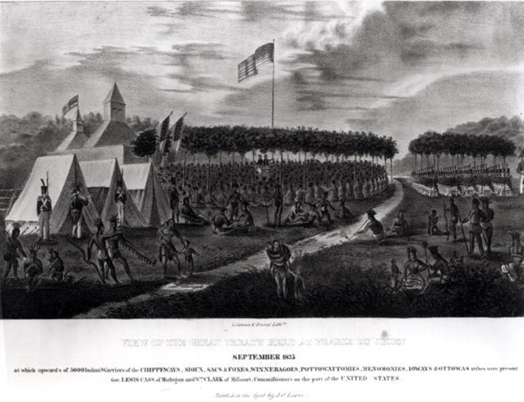 Detail of View of the Great Treaty Held at Prairie du Chien, Wisconsin, September 1825 by James Otto Lewis