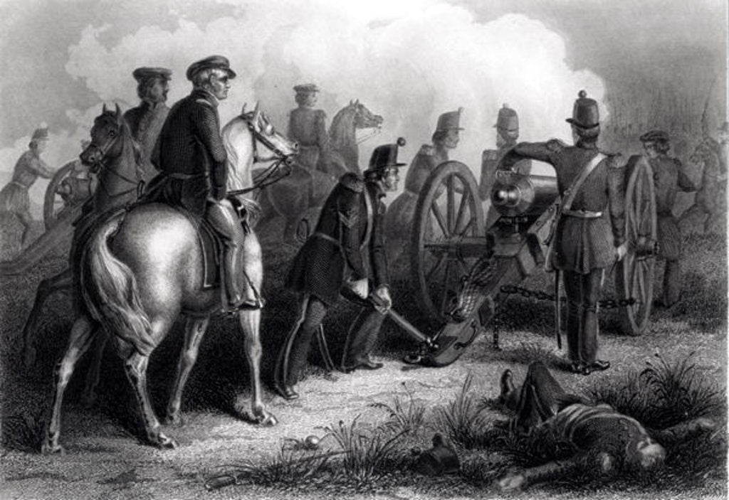 Detail of General Taylor at Buena Vista, 22nd-23rd February 1847, engraved by Armitage by American School