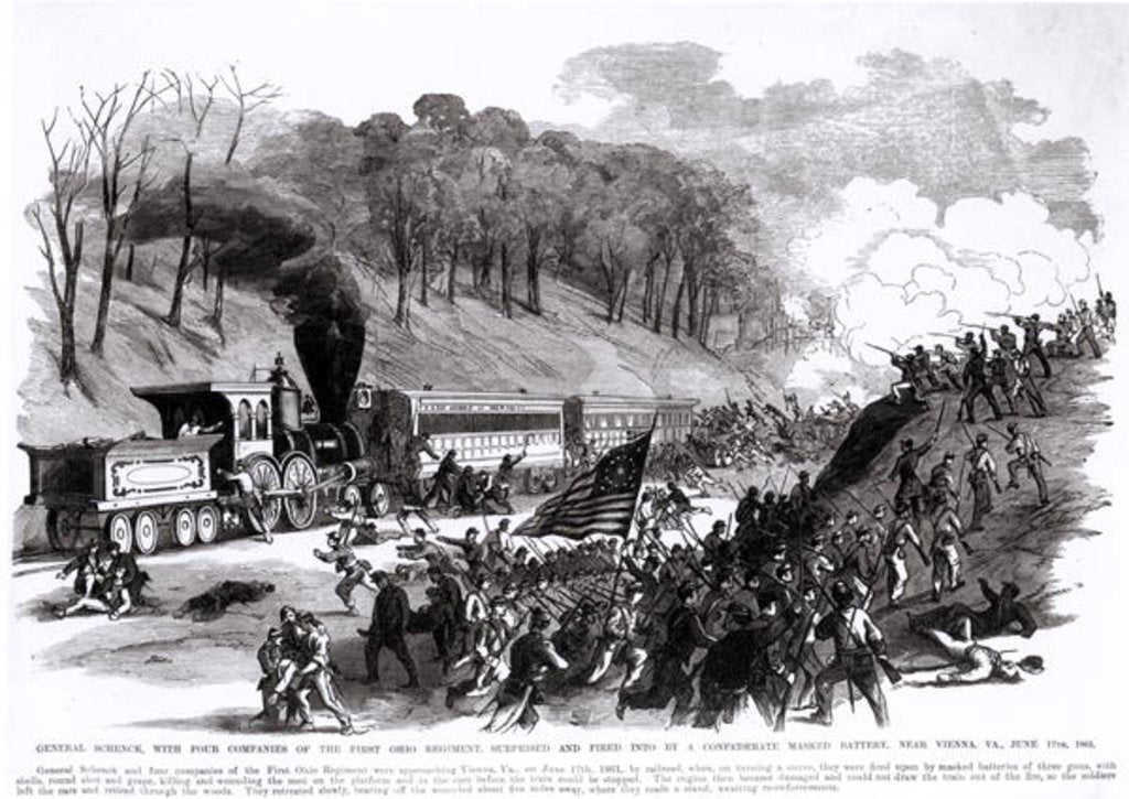Detail of General Schenck with Four Companies of the First Ohio Regiment, Surprised and Fired into by a Confederate Masked Battery by American School