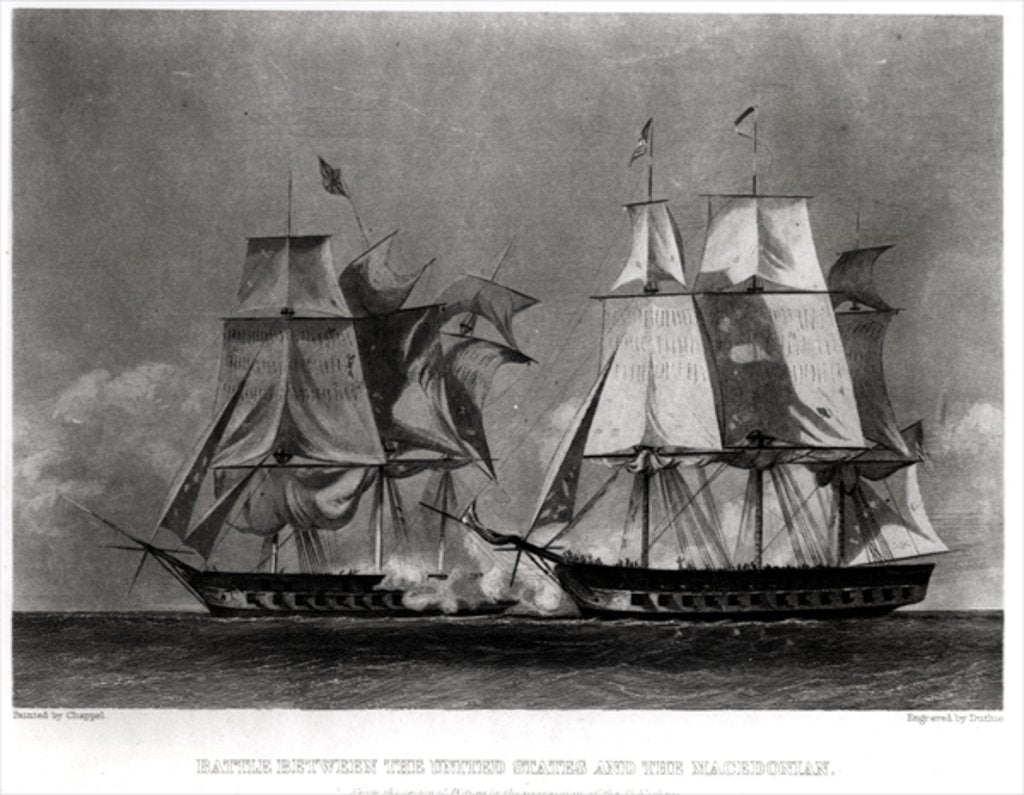 Detail of Battle between the United States and the Macedonian, 30th October 1812 by Alonzo Chappel