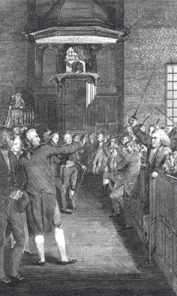 Detail of Town Meeting, c.1770, from M'Fingal', by John Trumball by American School