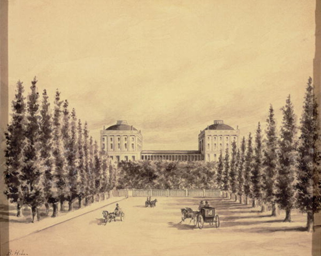 Detail of United States Capitol from Pennsylvania Avenue, c.1814 by Benjamin Henry Latrobe