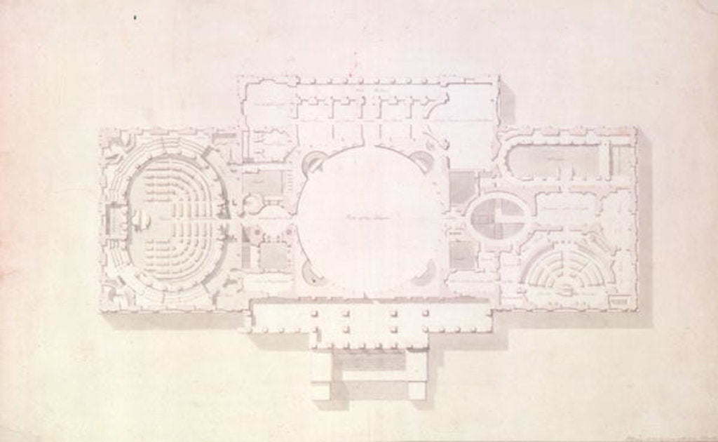 Detail of Plan of the Principal Story of the Capitol, U.S., 1806 by Benjamin Henry Latrobe