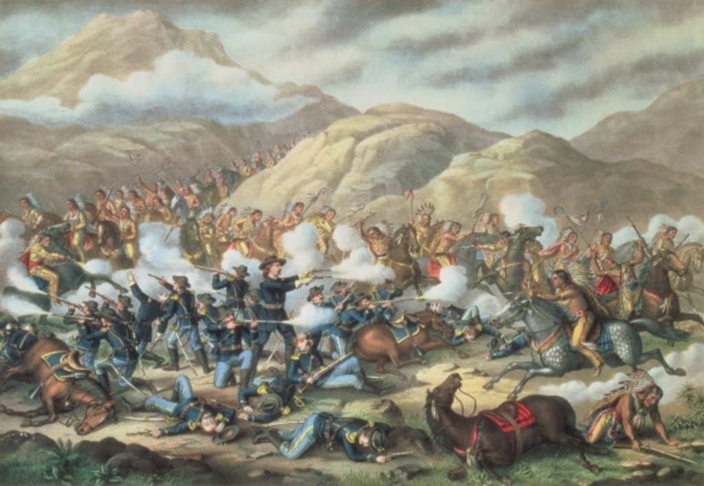 Detail of The Battle of Little Big Horn, June 25th 1876, 1889 by American School