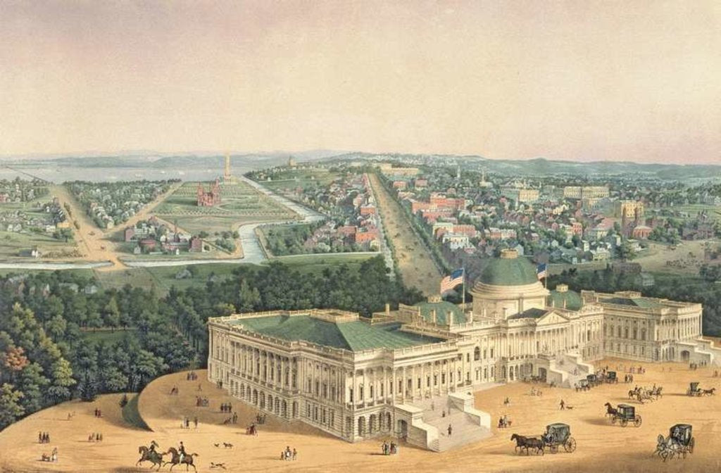 Detail of View of Washington, pub. by E. Sachse & Co., 1852 by Edward Sachse