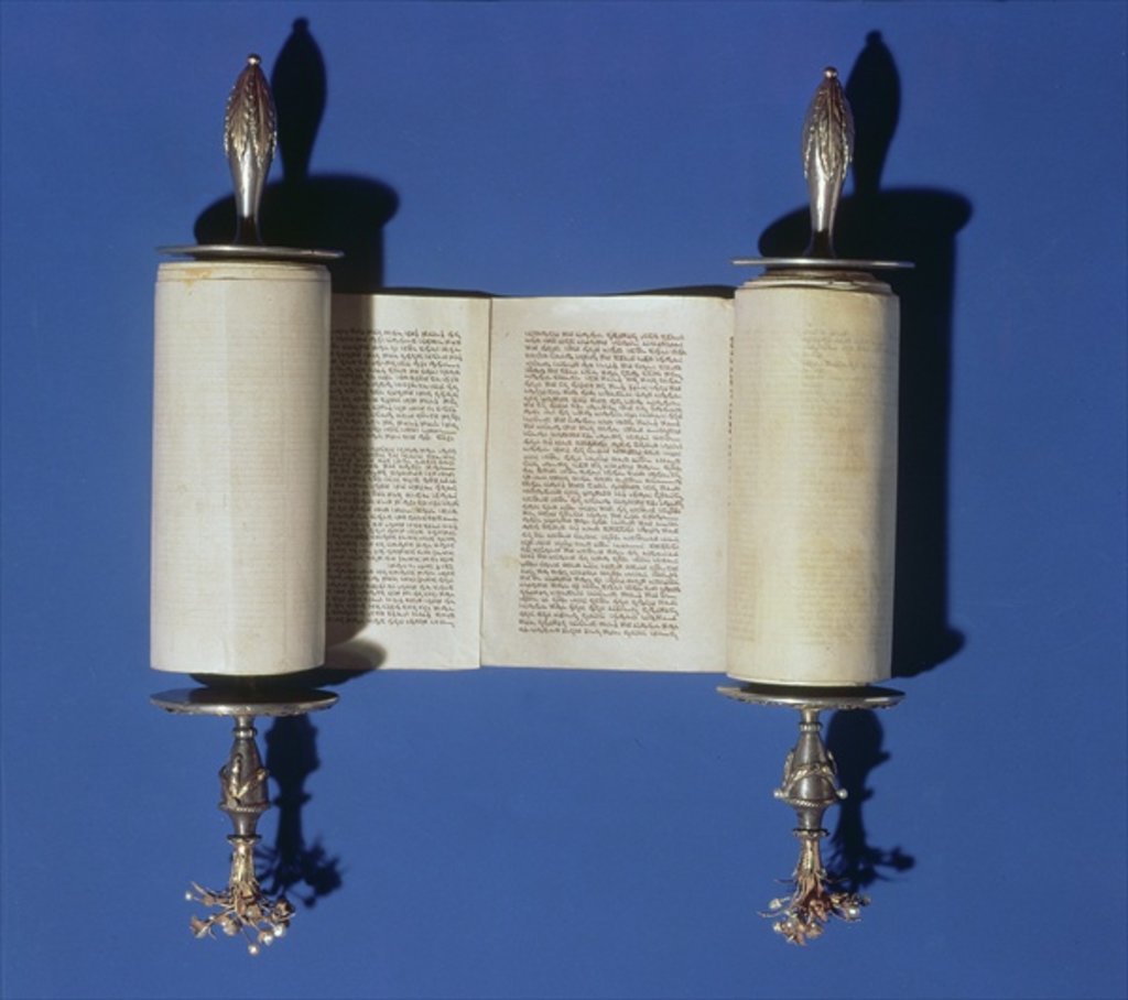 Detail of Miniature Torah Scroll, 1765 by English School