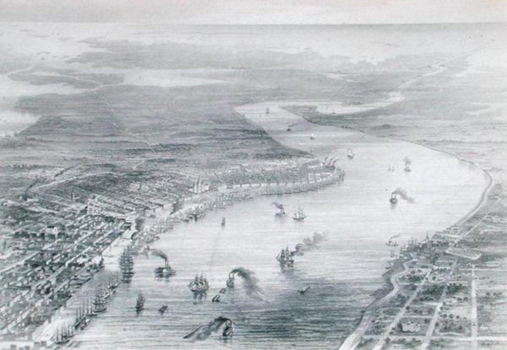 Detail of Bird's-Eye View of New Orleans by J. Wells
