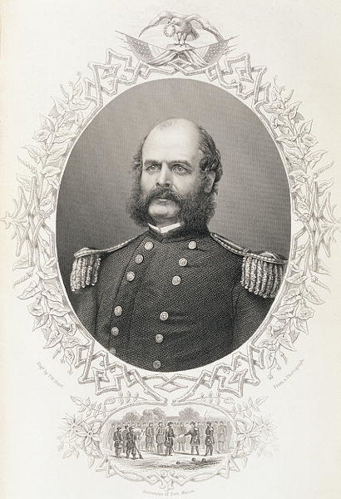 Detail of Major General Ambrose Everett Burnside by American School