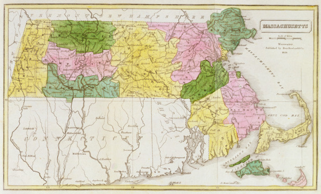 Detail of Map of Massachusetts by American School