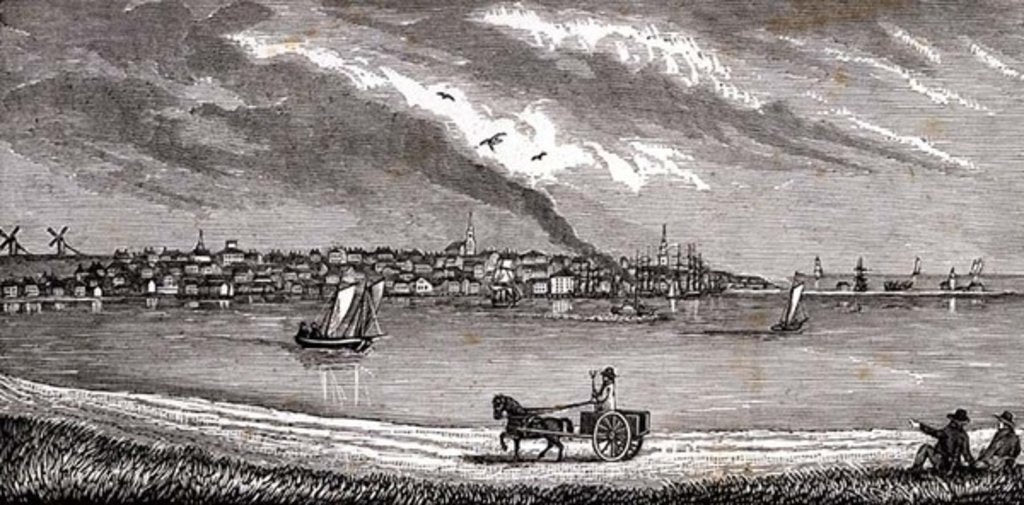 Detail of South-eastern view of Nantucket by John Warner Barber