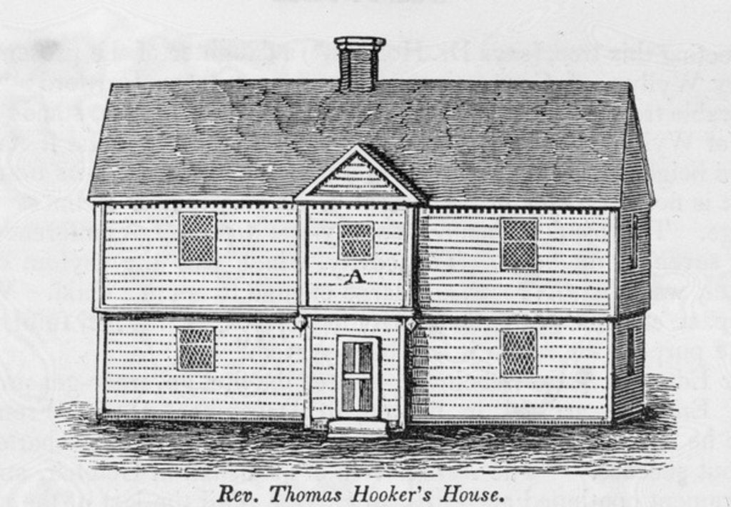 Detail of Reverend Thomas Hooker's House by American School